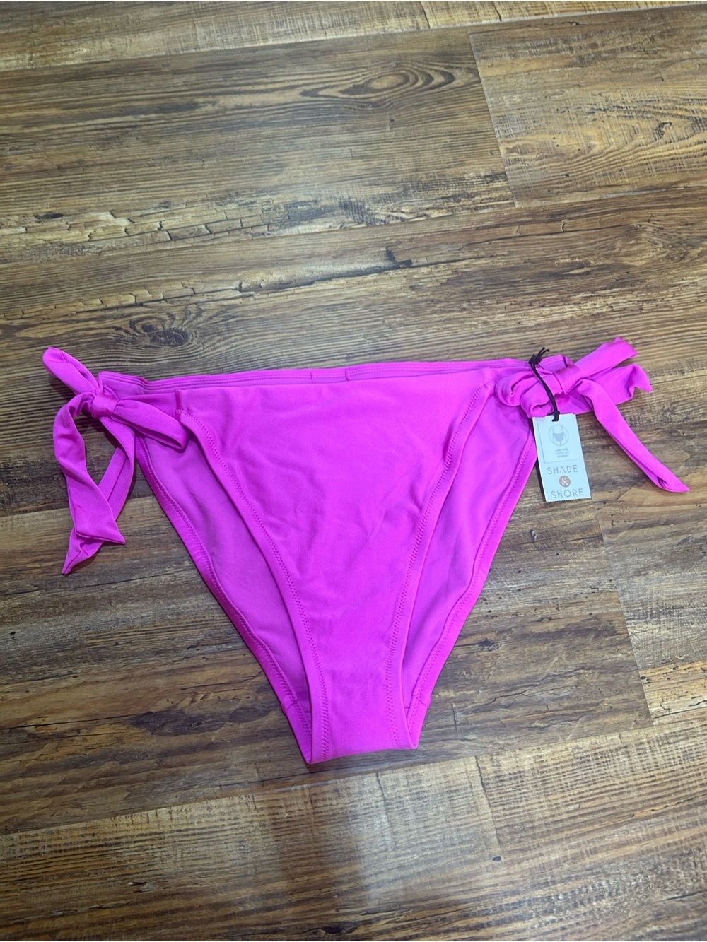 Shade & Shore Bright Fuchsia Tie-Side Bikini Bottom
